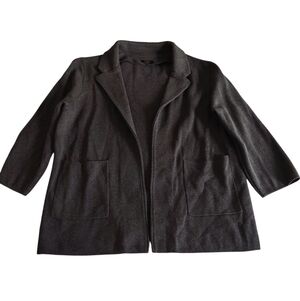 Quince 100% Organic Cotton Knit Womens XL Blazer Charcoal Grey